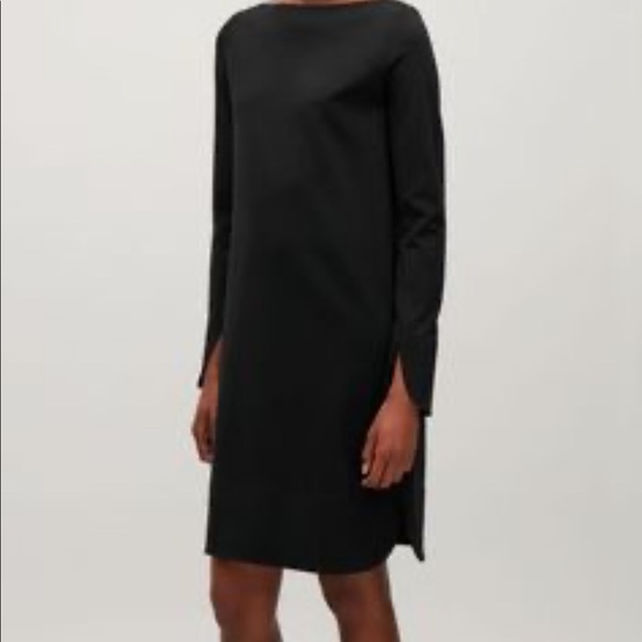 COS | Black Jersey Dress With Contrast Detail NEW - Picture 4 of 4